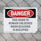 Signmission This Door To Remain Unlocked When Building, 10 in W x Rectangle, Plastic OS-2PACK-DS-P-710-L-2272 - alternate 8
